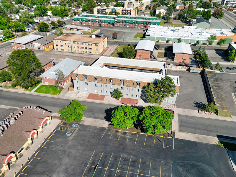 Aerial view of Montego Flats